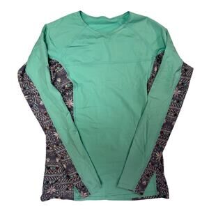 Women's Patagonia Short-Sleeved Micro Swell Rashguard Swim Top Size S Green